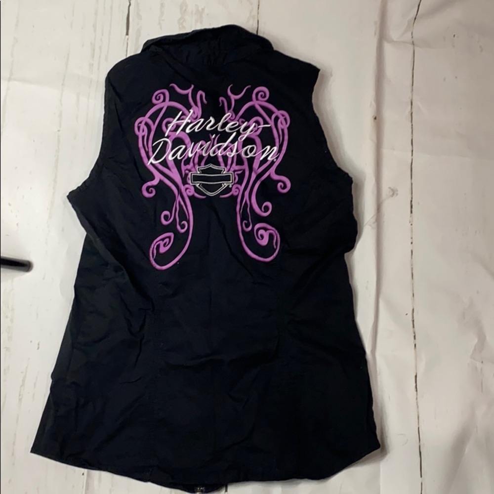 Harley Davidson zipper front sleeveless shirt